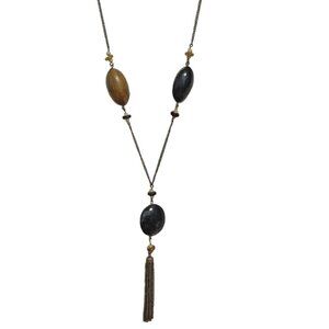 Vintage Beaded Y Drop Tassel Long Necklace Classic Minimalist Fashion Jewelry